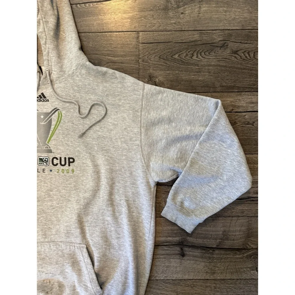 Vintage‎ Adidas MLS Cup Hoodie Mens 2XL XXL Gray Seattle Pullover